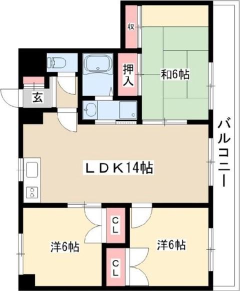 ビッドフォードマンション(3LDK/3階)の間取り写真