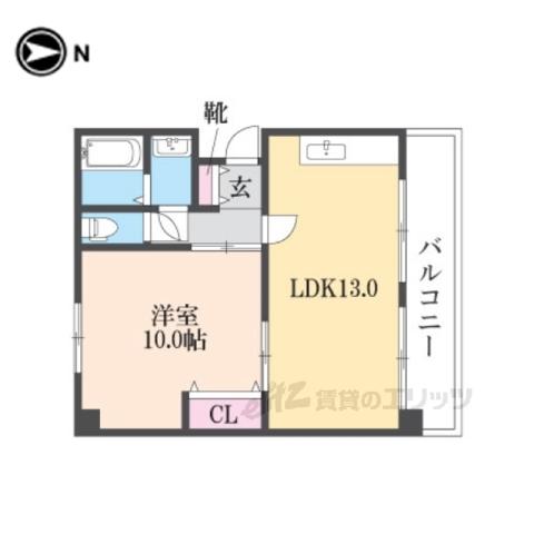 信永ビル(1LDK/5階)の間取り写真