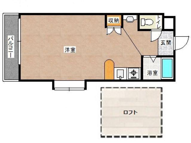 オリエンタル朝日ヶ丘(ワンルーム/4階)の間取り写真