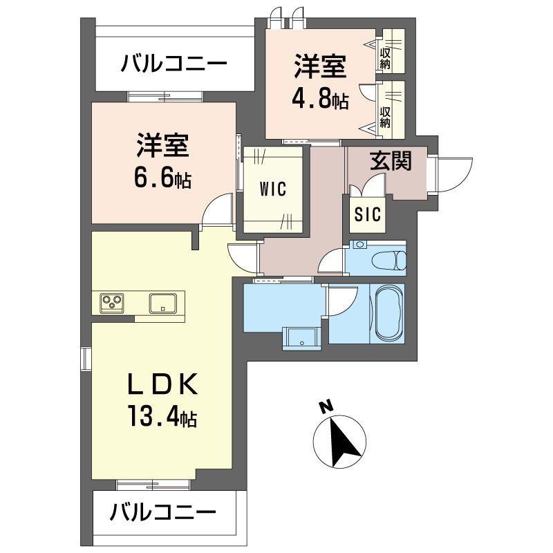 グラン セノーテ(2LDK/3階)の間取り写真