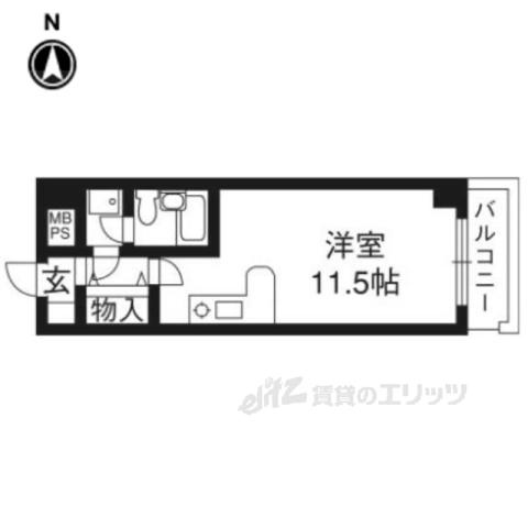 ライオンズマンション京都東堀川(ワンルーム/2階)の間取り写真