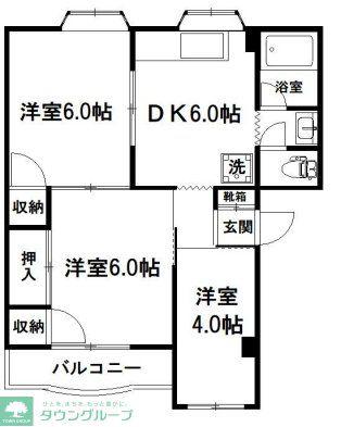 斎藤第一マンション(3DK/3階)の間取り写真
