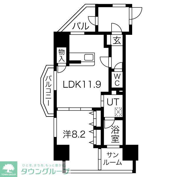 さくらHILLS ARAKO(1LDK/10階)の間取り写真