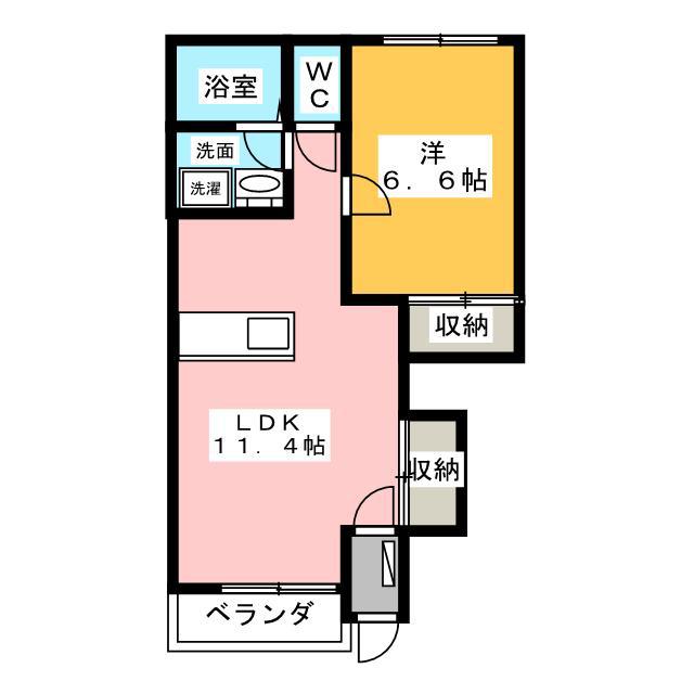 ヴェールメゾン(1LDK/1階)の間取り写真