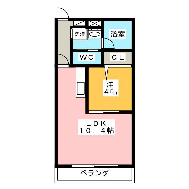 リヴェール北坂戸(1LDK/3階)の間取り写真