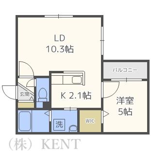CITYPREMIERE発寒(1LDK/1階)の間取り写真
