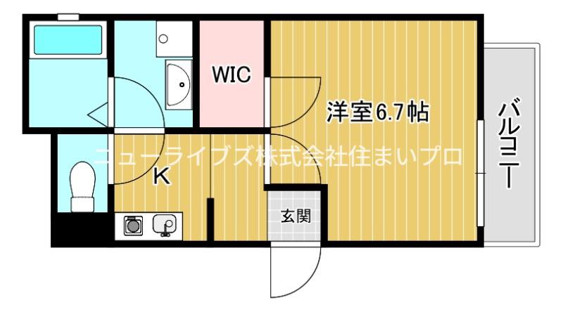 アレグリア寝屋川池田南(1K/1階)の間取り写真