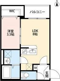 SEED豊中(1LDK/2階)の間取り写真