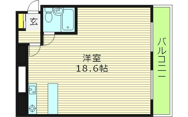 グランドールハタダ(1LDK/3階)の間取り写真
