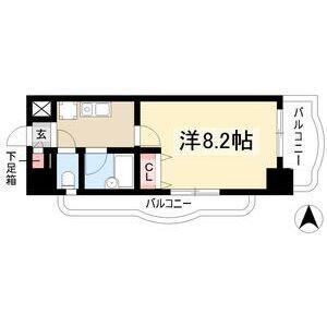 現代ハウス新栄(1K/7階)の間取り写真