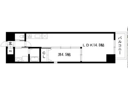 ALBA GRANDE 名護屋(1LDK/2階)の間取り写真