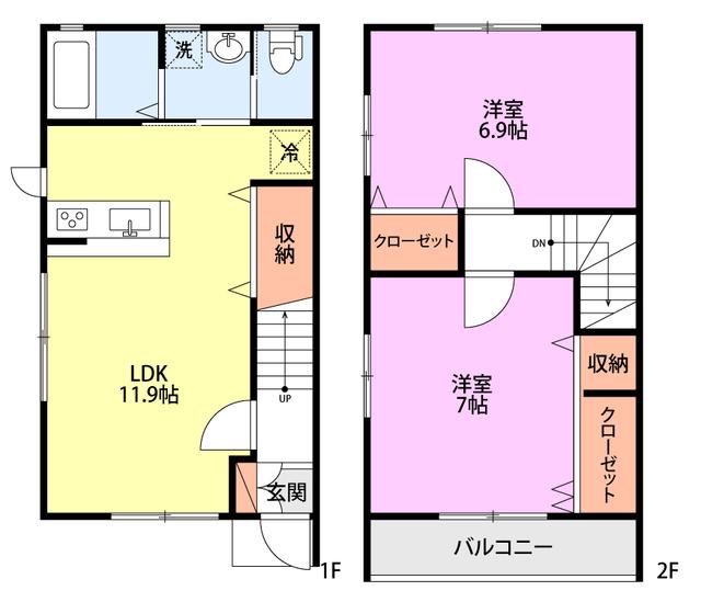 リッツコート(2LDK/2階)の間取り写真
