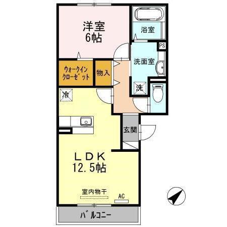 プリンス向陽(1LDK/3階)の間取り写真