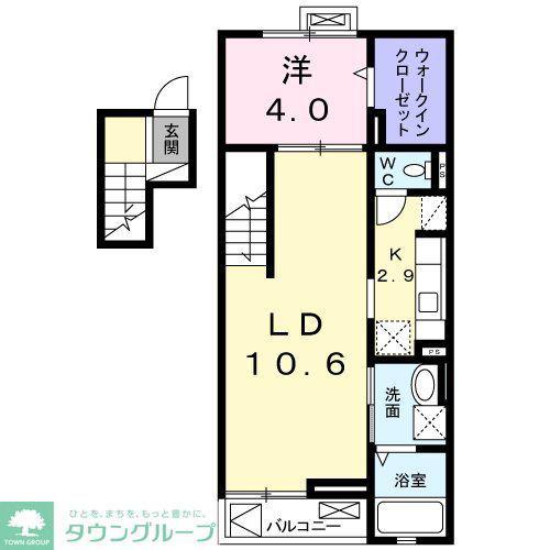 グラン ヒルズ(1LDK/4階)の間取り写真