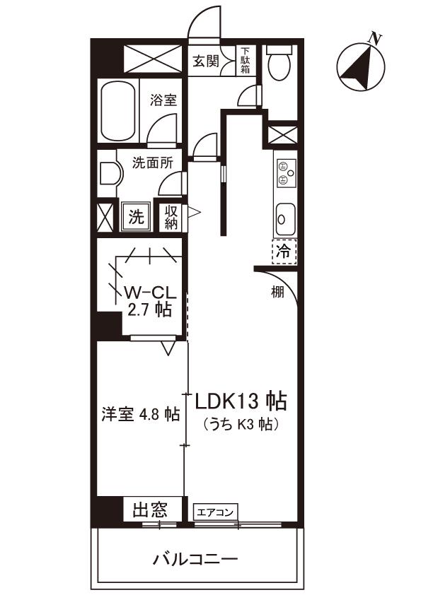 ラ・フレーズ(1LDK/3階)の間取り写真