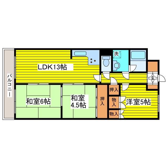 ブリストル(3LDK/4階)の間取り写真
