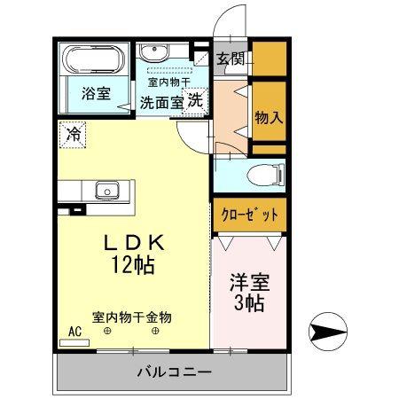 ブリジャール(1LDK/3階)の間取り写真