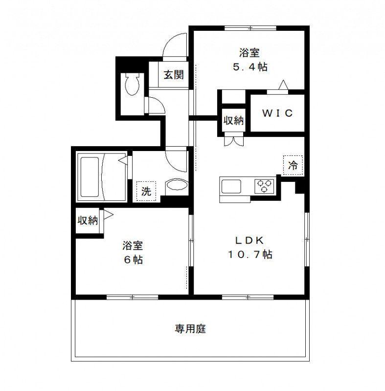エルメゾンエイザA(2LDK/1階)の間取り写真