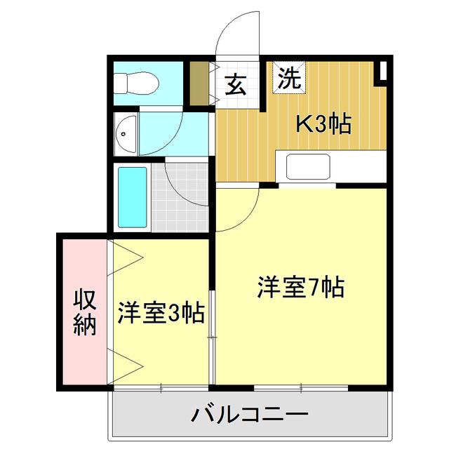 ダイヤハウス(2K/2階)の間取り写真