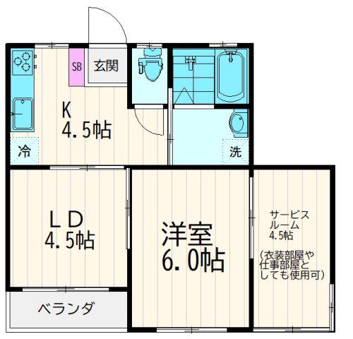 シュタットヴィラ(1SLDK/2階)の間取り写真