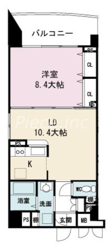 ビラージュプラム(1LDK/6階)の間取り写真