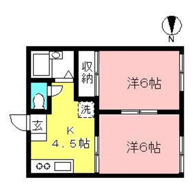 T・NハイツA(2K/2階)の間取り写真
