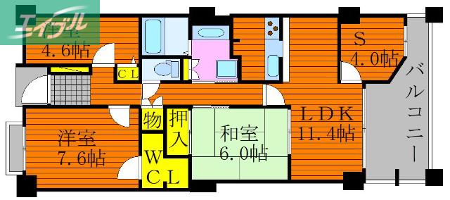 フォーラムシティー岡山(3LDK/10階)の間取り写真
