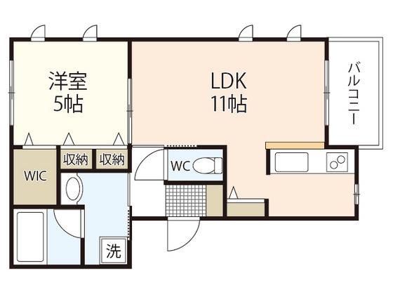 コンフォート祇園II(1LDK/2階)の間取り写真