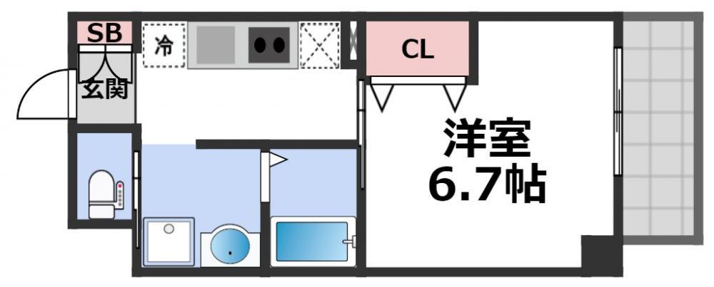 みおつくし布施(1K/3階)の間取り写真