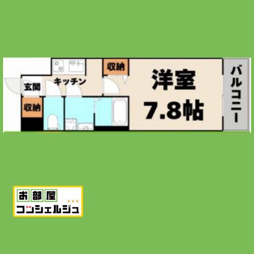 メイクス名駅太閤(1K/9階)の間取り写真