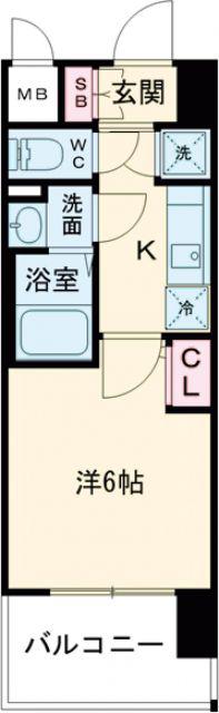 CREST TAPP 大阪イースト(1K/2階)の間取り写真