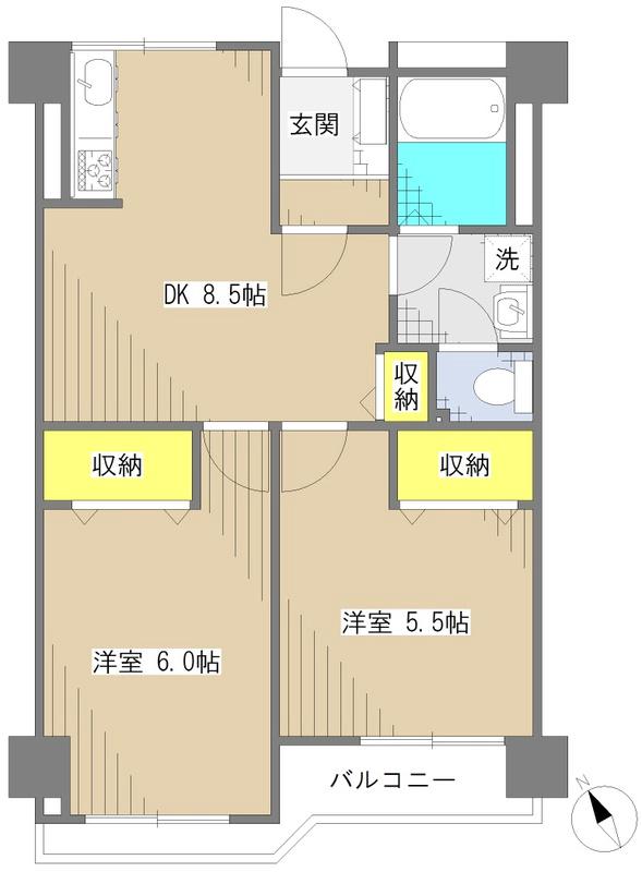 フォレストハイツ(2DK/3階)の間取り写真