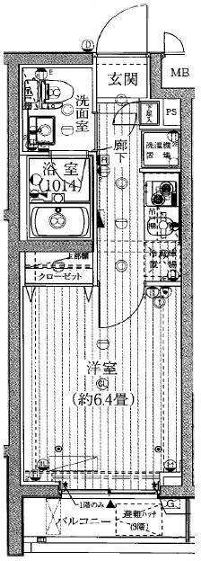 プレール・ドゥーク上池袋(1K/2階)の間取り写真