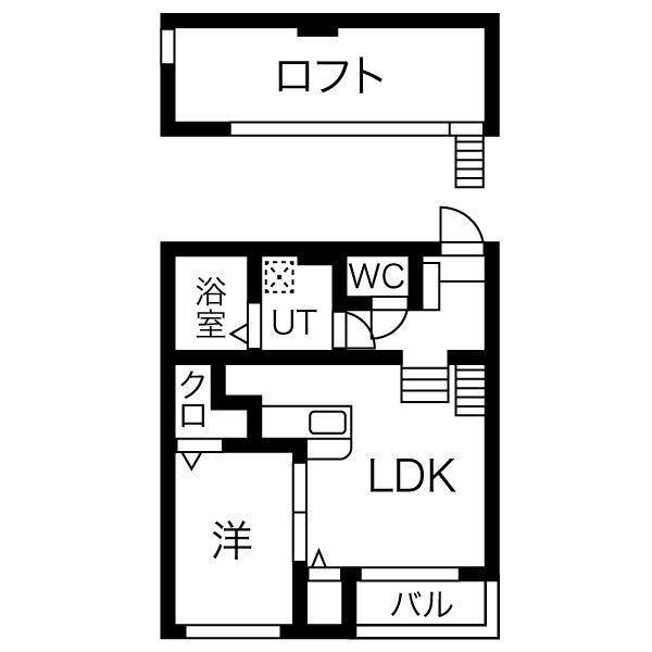 クローバーコート日比野(1LDK/1階)の間取り写真