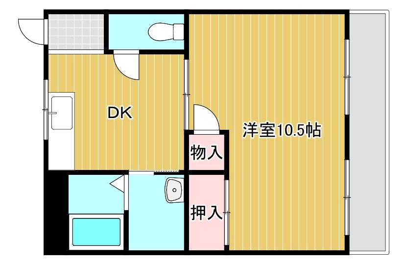 ヌーベルハウス3.4(1DK/2階)の間取り写真