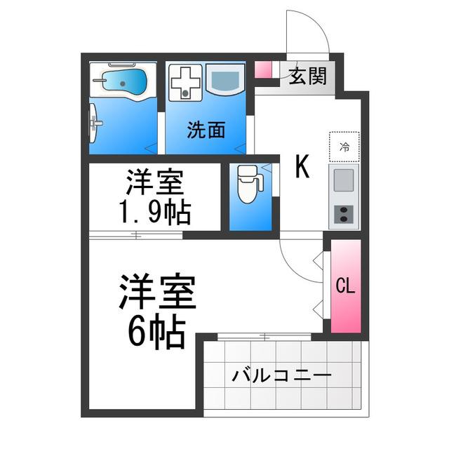 大浜北町シーエム・シス(2K/3階)の間取り写真