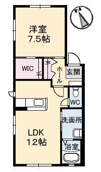 シャーメゾン南浜(1LDK/1階)の間取り写真
