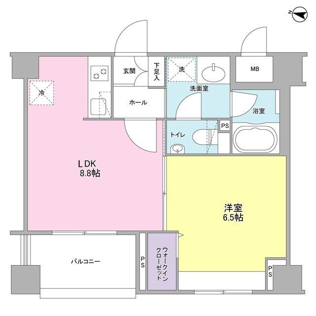 ソアラノーム北浦和(1LDK/2階)の間取り写真