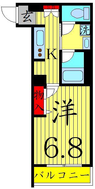 プフェーアト 千住(1K/1階)の間取り写真
