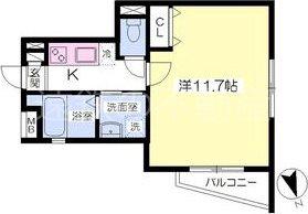 ハピネス北田町(1K/2階)の間取り写真