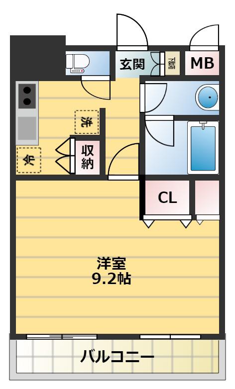 フローラル東葛西Ⅹ(1K/2階)の間取り写真