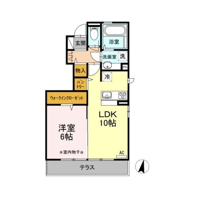 D-ROOM コンフォート(1LDK/1階)の間取り写真
