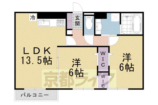 アンリエッタ(2LDK/2階)の間取り写真