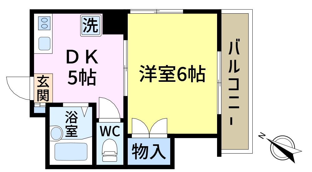 井上ビル(1DK/3階)の間取り写真