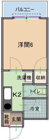 CASTLE Ⅰ(1K/3階)の間取り写真