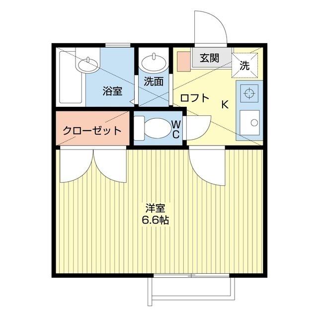 グリシーヌ成城(1K/1階)の間取り写真