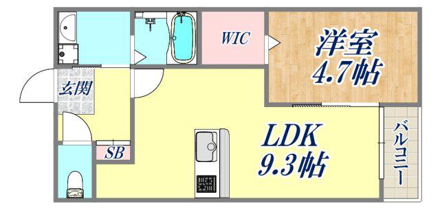 SEED尼崎(1LDK/1階)の間取り写真