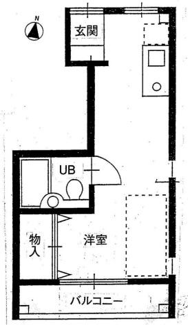 木村ビル(ワンルーム/3階)の間取り写真