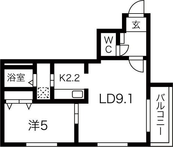 EーHORIZON宮の森(1LDK/3階)の間取り写真