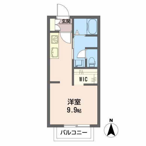 ディアス 巾下(ワンルーム/1階)の間取り写真